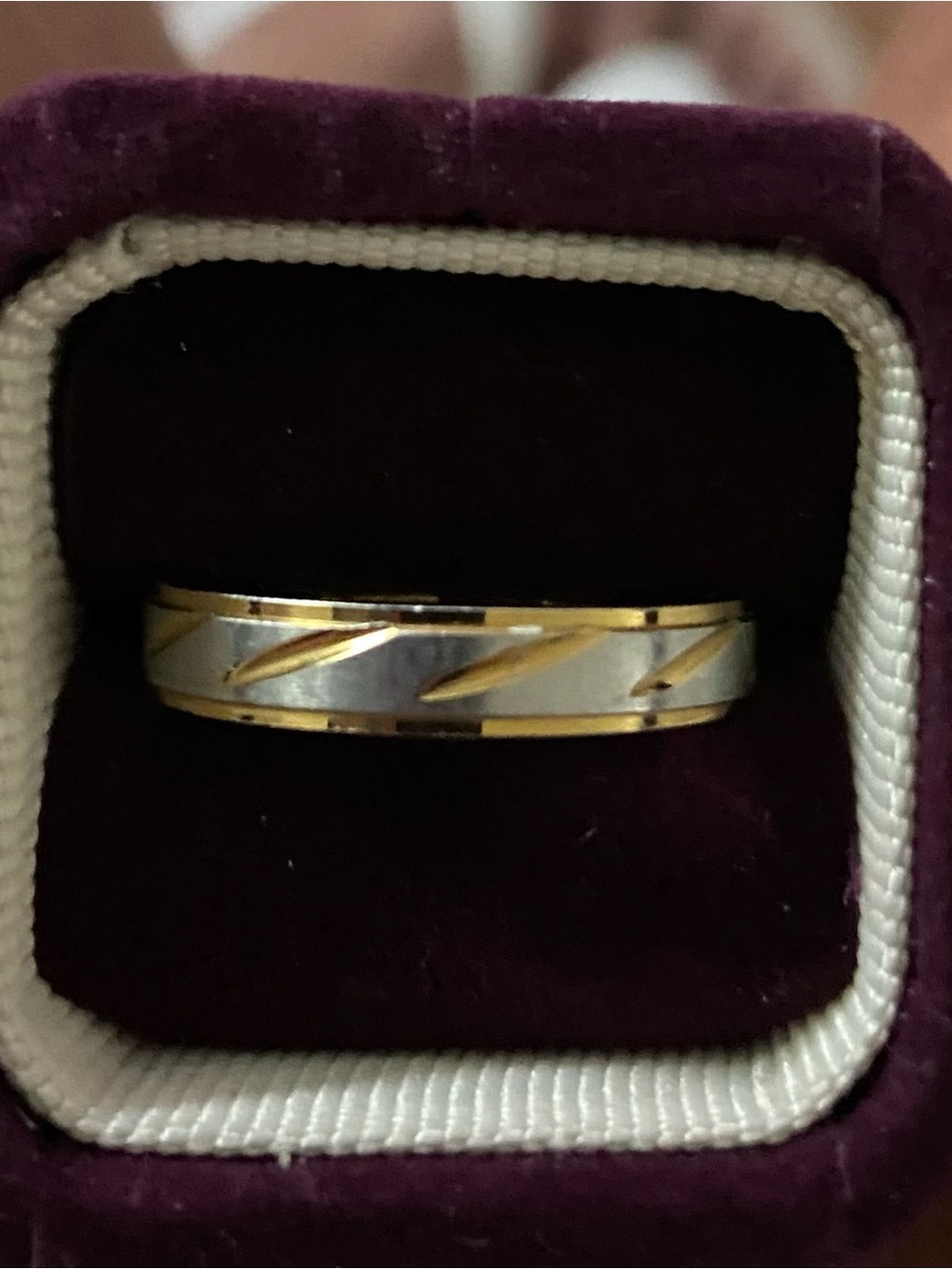 Two-Tone Gold and Silver Women's Band Ring